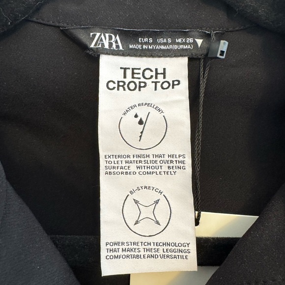 Zara Black Tech Crop Top. Size small - Picture 2 of 6